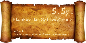 Stankovits Szilvánusz névjegykártya